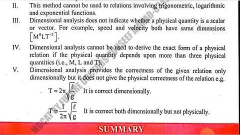 XI Physics | Chap#1 | Lecture#22 | Limitations of Dimensional Analysis | Balochistan Board