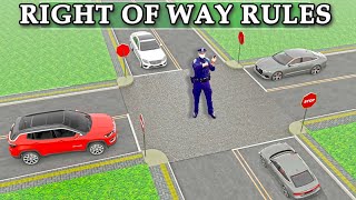 Who Has Right Of Way At Four Way Stop ( Right of Way Rules - 4 Way Stop Rules )