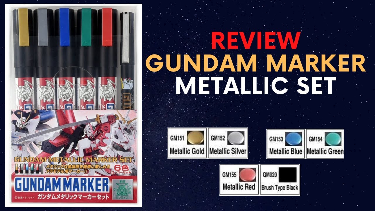 Gundam Metallic Marker Set (6pcs) (Renewal)