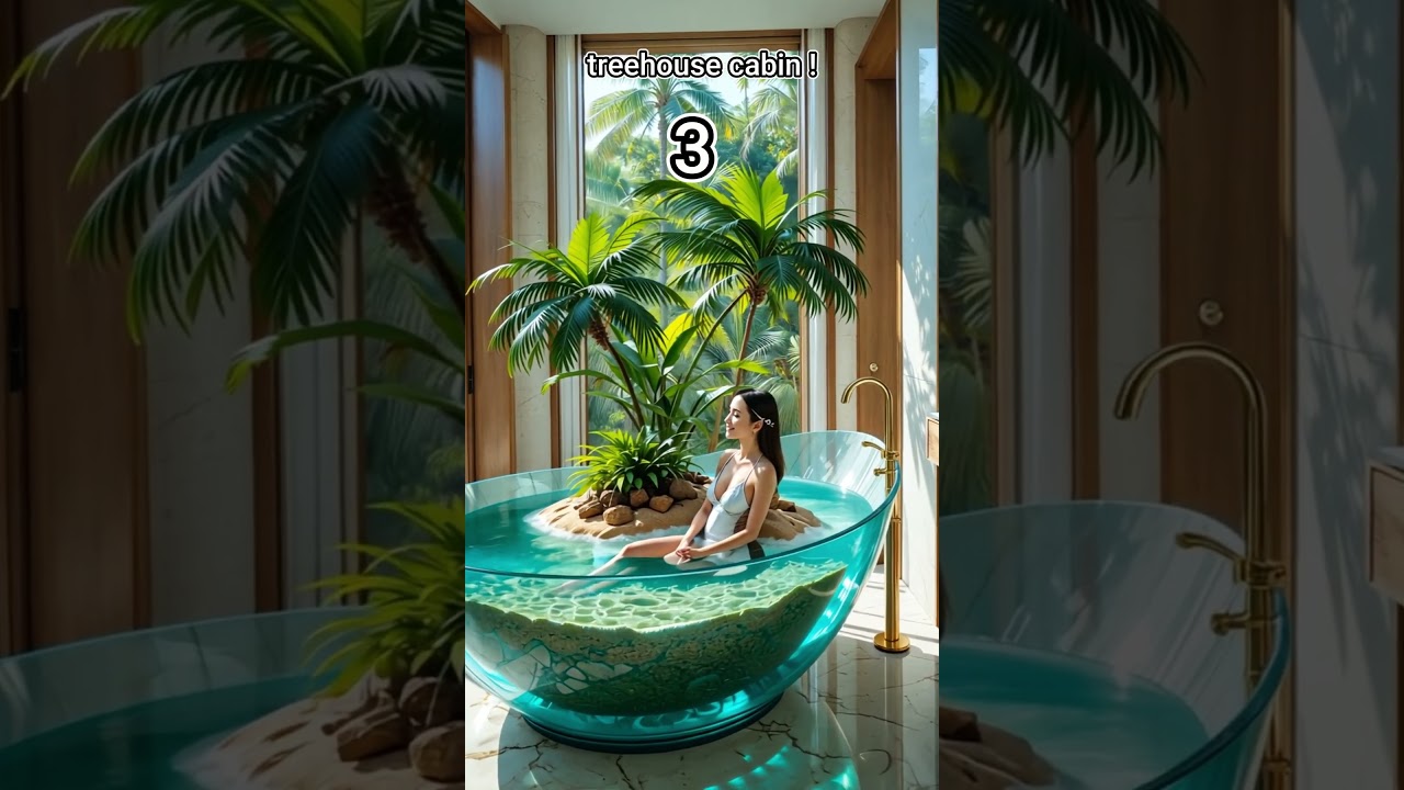 These scene bathtubs put you in a realistic nature scene! ๐ฑ๐ฑ#BathroomGoals #NatureScenes