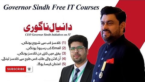 Free IT Course Update & Candidate Question Answer with Daniyal Nagori, CEO Governor Sindh Initiative