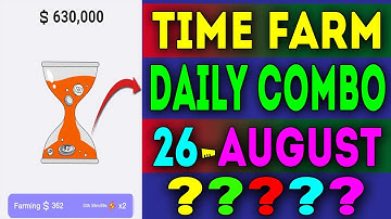 Time Farm Daily Combo 26 August 2024 | Today Time Farm Oracle Answer | Time Farm Answer Today #viral