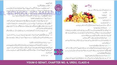 YOUM-E-SEHAT, CHAPTER NO. 6, URDU, CLASS-6