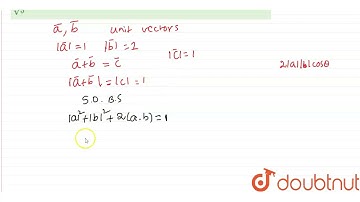 If the sum of two unit vectors is an unit vector, the magnitude of   |Class 12 MATH | Doubtnut