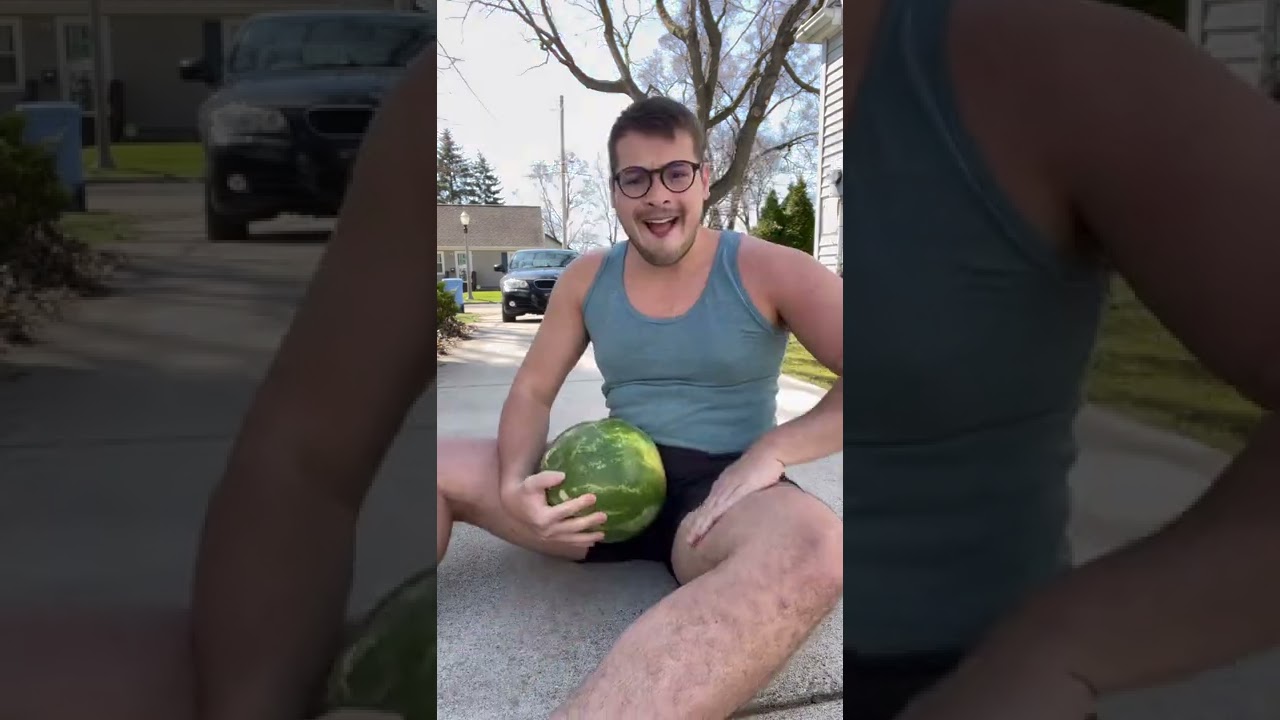 Matt Gibson from Canada crushes a WATERMELON between his bare legs in viral  video