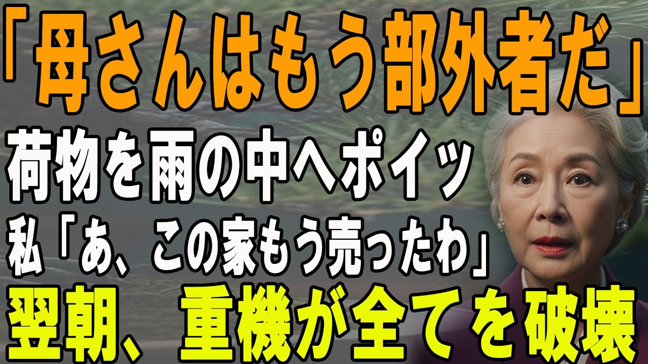 「明日から他人だ」私をゴミ扱いし追い出した息子夫婦。私「分かった、じゃあ家は売却済みよ」→翌日、ブルドーザーが到着した結果…w【シニアライフ】【60代以上の方へ】