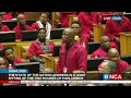 EFF leader Julius Malema raises a point of order before Sona 2020