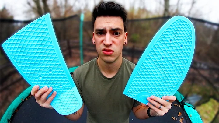 TRAMPOLINE PENNY BOARDING! (It Broke)