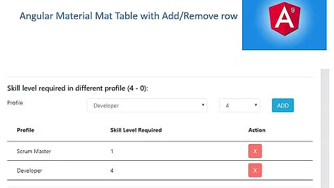 angular material MatTable with add/remove row example