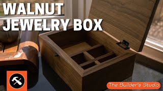 How to Build a Walnut Jewelry Box with Decorative Inlays!  Builder's Studio