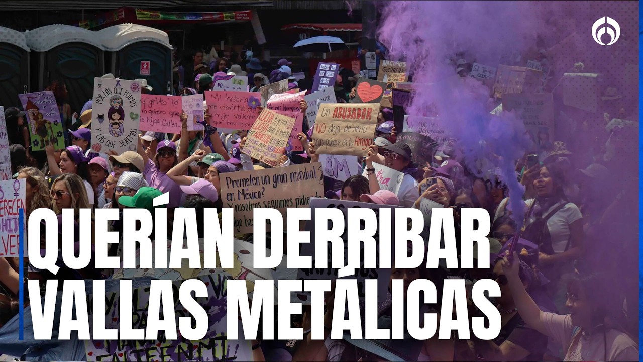 Tensión en el Zócalo por Marcha del 8M: se registran enfrentamientos frente a Palacio Nacional