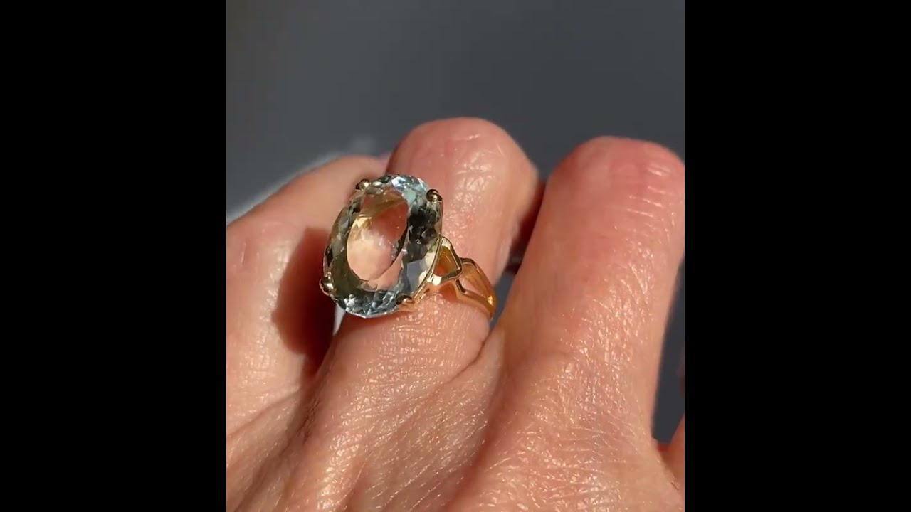 Vintage 14K Gold Goshenite Beryl Ring