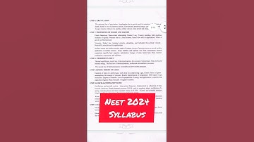 NEET ug 2024 syllabus | Neet reduced syllabus | #neetug #neet2024 #reducedsyllabus #neetsyllabus