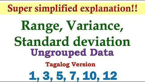 Measures of Dispersion (Ungrouped Data) Tagalog version