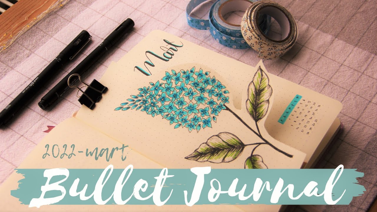 Türkçe Bullet Journal Mart 2022 / Mart Ayını Benimle Planla! / Plan Wiht Me/ March Bujo/ Sessiz Vlog