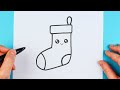 How to draw a christmas sock | Drawing and coloring christmas sock