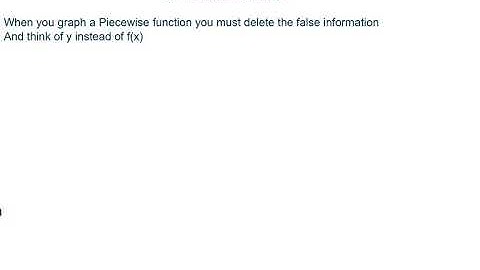 Algebra 2 2.7 Piecewise Functions
