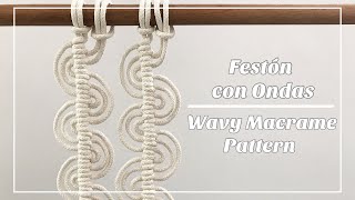 DIY festón con ondas patrón | DIY wavy macrame pattern