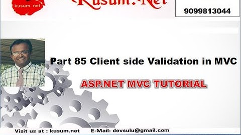 Part 85 Client Side Validation