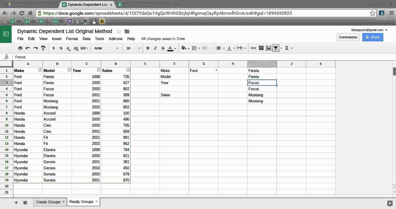 Dynamic Charts In Google Sheets