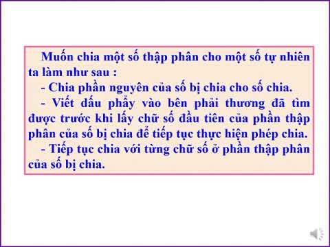 TOÁN - Chia một số thập phân cho một số tự nhiên