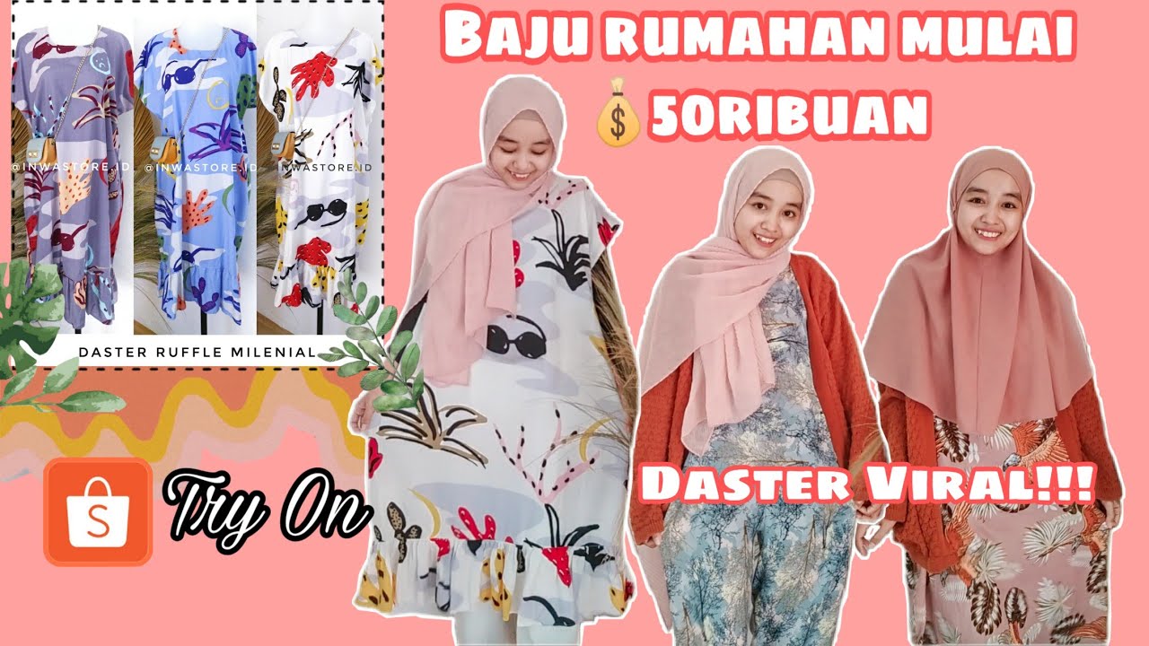 SHOPEE HAUL BAJU RUMAHAN  SUPER ADEM MULAI 50RIBUAN YouTube