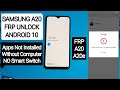 Samsung A20/A20e FRP/Google Account locked Bypass Android 10 Apps not installed NO Smart Switch