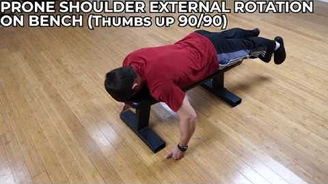 Prone Shoulder External Rotation on Bench (Thumbs Up 90/90)
