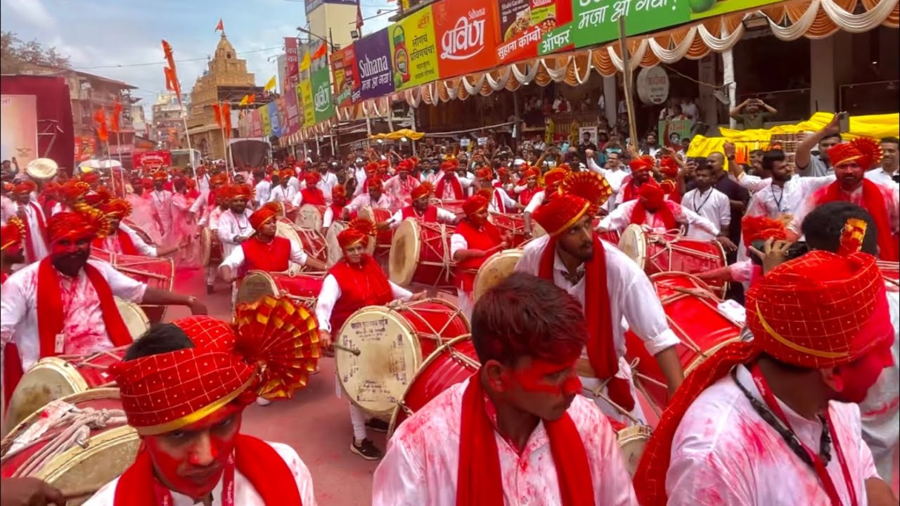 Full HD Shivgarjana Dhol Tasha Pathak 2022 at Guruji Talim  ganpati  Dhingaana  dholtasha  trending