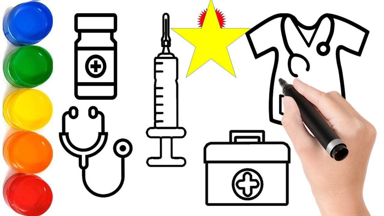 Doctor kit drawing 1,Colouring and Painting for Toddlers, kid's Draw