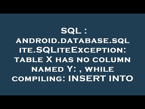SQL : android.database.sqlite.SQLiteException: