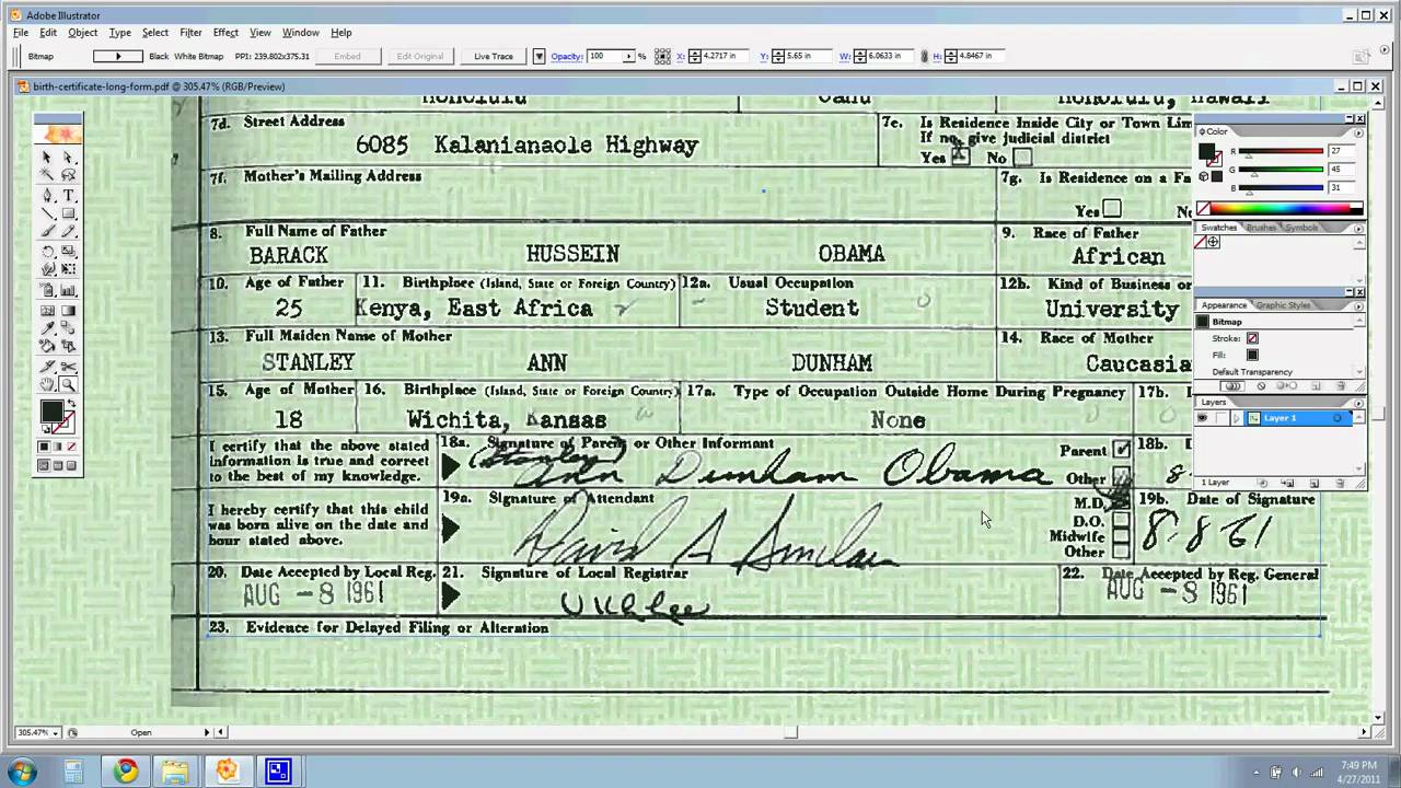 barack obama birth certificate pdf download