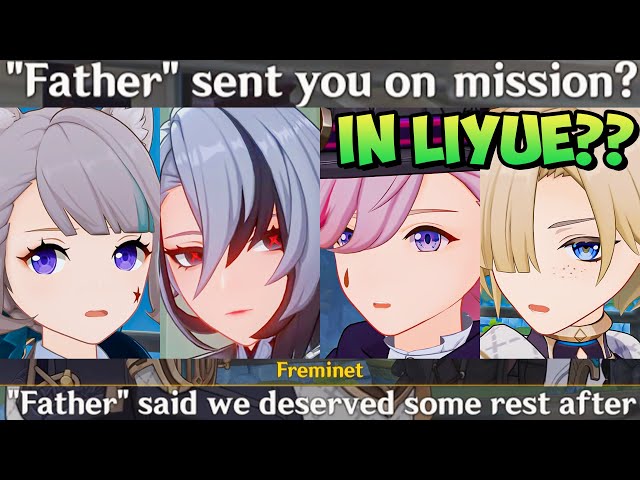 THEY'RE in LIYUE!! ARLECCHINO Sent LYNEY, LYNETTE u0026 FREMINET Vacation Cutscene Genshin Impact KNAVE class=