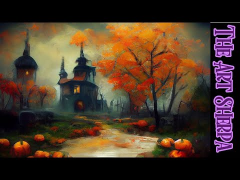 Farmhouse Autumn Pumpkin Path 😈🧙‍♀️🕷 13 Days of Halloween  Acrylic painting Tutorial Step by Step