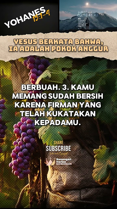 YESUS MENGATAKAN KEPADA MURID-MURID-NYA, IA ADALAH POKOK ANGGUR | Peristiwa Alkitab yang Menguatkan