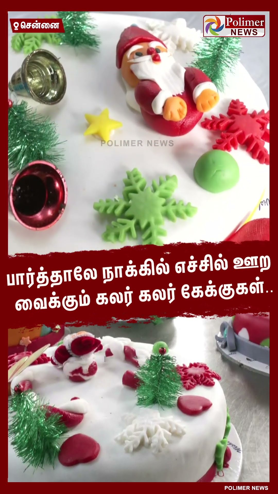 பார்த்தாலே நாக்கில் எச்சில் ஊற வைக்கும் கலர் கலர் கேக்குகள்.. #shorts | #cake | #christmas