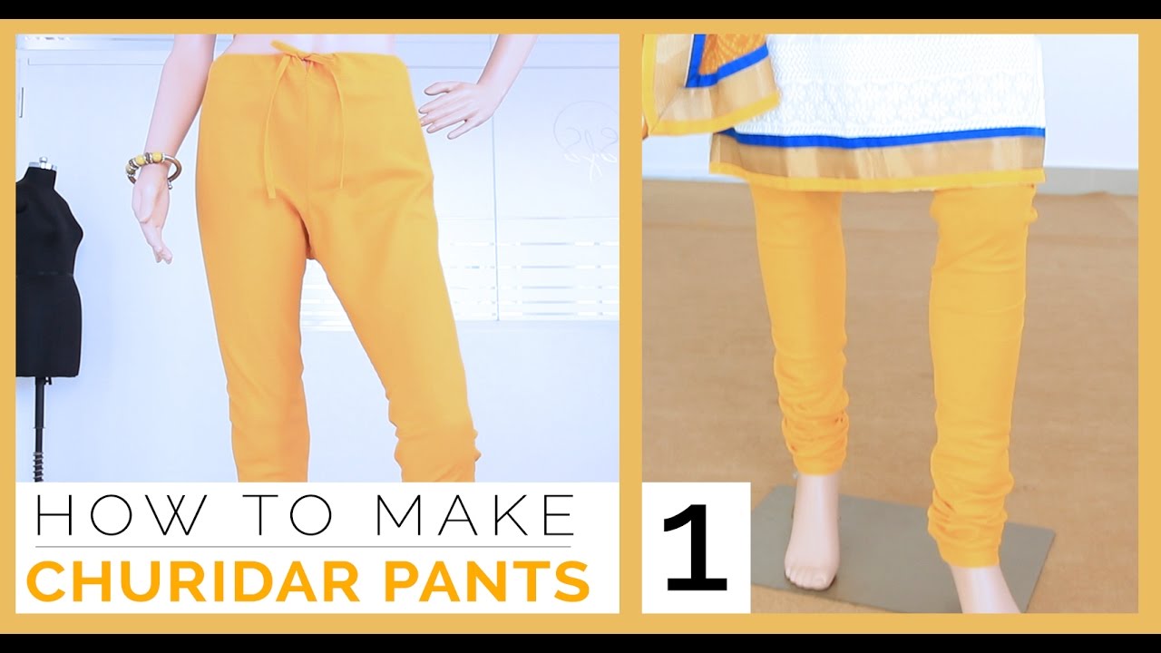 Class 28 - Part 1 Easy DIY Churidar / gathering Pants measurement, draft,  cutting and Stitching 