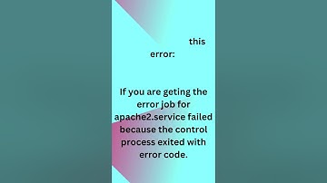 job for apache2 service failed because the control process exited with error code ubuntu #restart