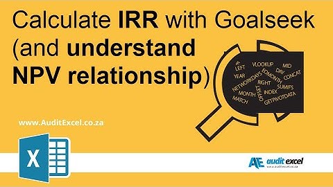 IRR Calculation in Excel using goalseek (find rate that makes NPV =0)