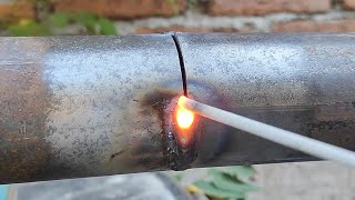 How to weld 1G position round pipes for beginners|||without an expensive welding machine