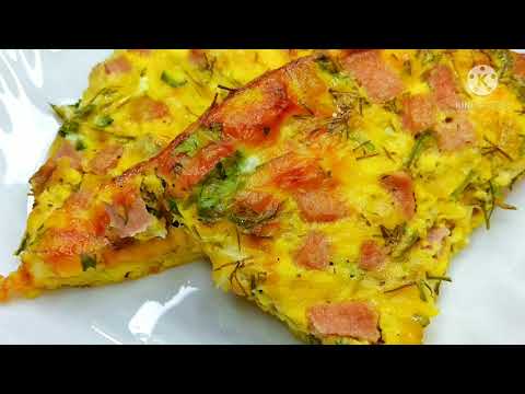 Омлет с сыром и зеленью по-деревенски в духовке... ЛЕГКО ГОТОВИТЬ
