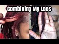 How to Combine Your Locs | Combining my locs because they're about to snap off 😭|