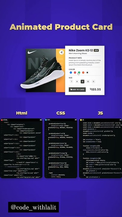 Animated Product Card using JS, CSS & HTML🧑‍💻 #coding #programming ...