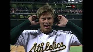 A’s get 20th straight win | Hatteberg full at bat + post game interview screenshot 5