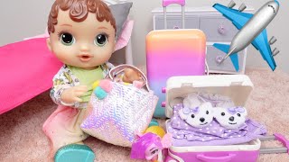 Packing baby alive Abbys Suitcase and travel bag for Vacation  ✈️ doll travel Routine