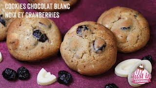 Recette de Cookies au Chocolat Blanc, Noix du Brésil et Cranberries