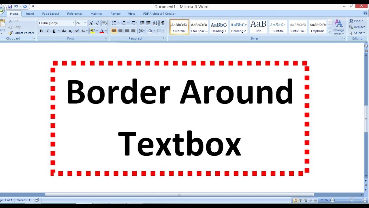 How To Add Border Around Text Box Ms Word Youtube