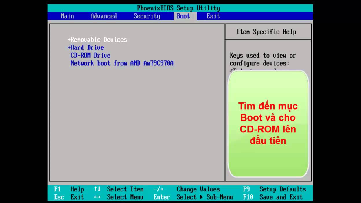 Cách khởi động máy tính từ đĩa CD-ROM
