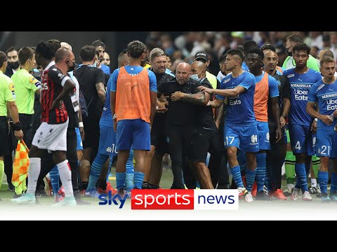 Nice vs Marseille abandoned after fans throw projectiles and invade the pitch