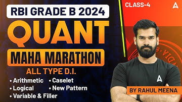 RBI Grade B Quant Marathon Class #4 | RBI Grade B Quantitative Aptitude | Quant By Rahul Meena Sir